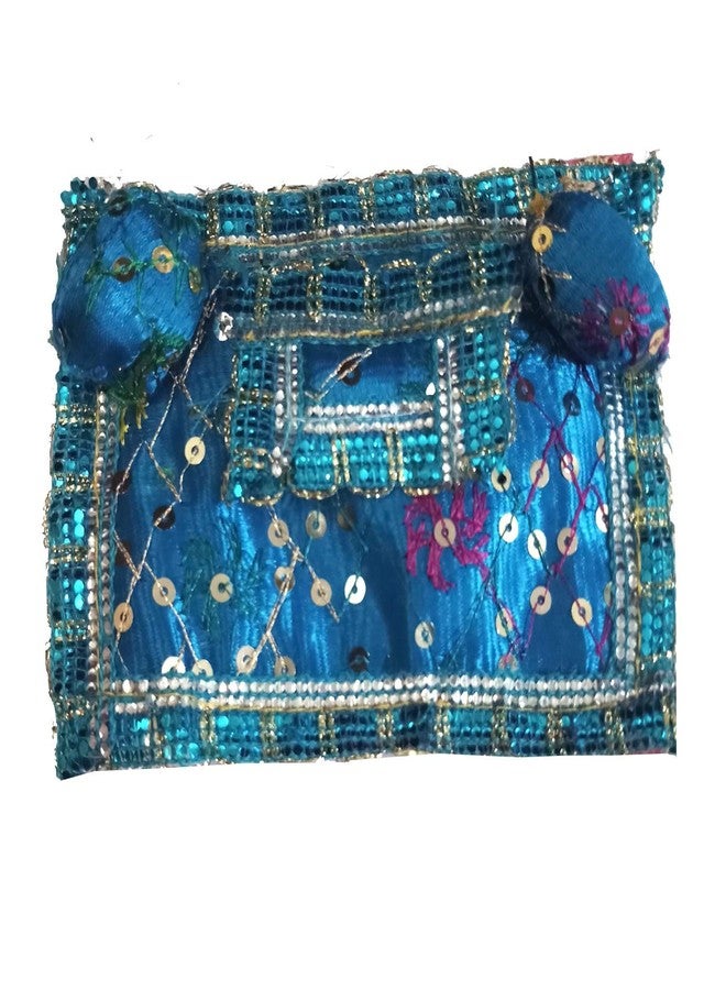 FASHERATI SK Craft Designer Handcrafted Golden Blue Combimation Laddu Gopal Set/Assan/Shringar, Laddu Gopal Gaddi, Laddu Gopal Poshak, Laddu Gopal Murli, Laddu Gopal Shringar Set - Image 3